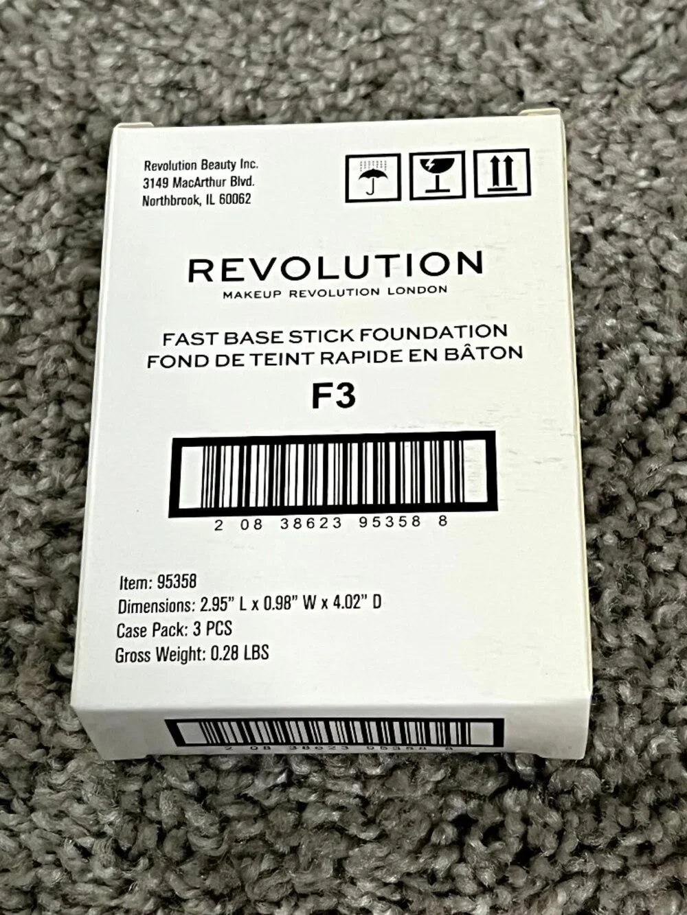 Makeup Revolution Fast Base Stick Foundation F3 3 Pack